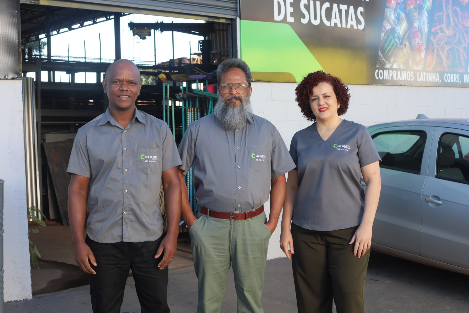 Os sócios da Conquista Reciclagem